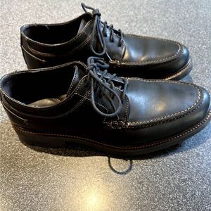 Johnston & Murphy Pollard Black Leather Moc Toe Lace Up Shoes 59-10211 9.5 M